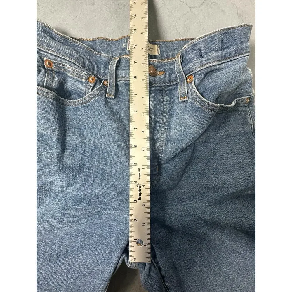 Madewell Perfect Vintage Wide Leg Crop Jeans Womens 27 Blue Fray Hem - Picture 4 of 8